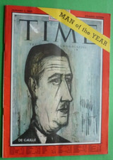 CHARLES   DE GAULLE FRANCE  MAN OF THE YEAR RARO magazine TIME January 5, 1959