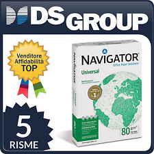 Carta Universal Navigator A4 80 g/mq 110 µm - 5 RISME per Stampanti e Fotocopie