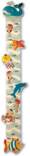 - Animaletti Marini, Metro Da Parete per Bambini in Legno, Grafico Di Crescita F