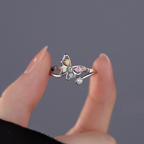 Anello aperto farfalla - , argento