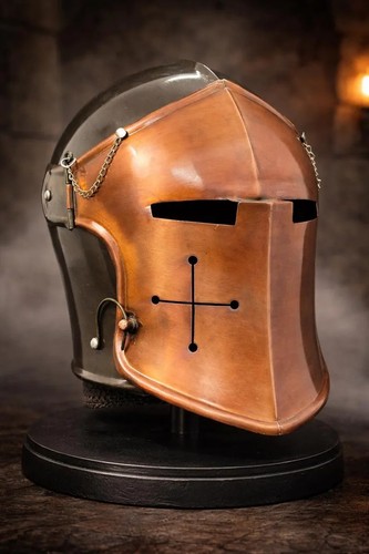 Elmetto medievale barbuta - elmetto,