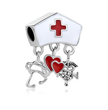 Collana Bracciale Pandor Dottore Infermiere Cap Pendente Charm Fit, Argento Sterling 925
