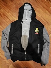 felpa imbottita Bart per ragazzo nera maniche grigie con cerniera.