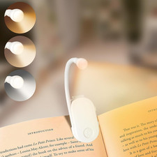 Luce Di Lettura, Luci Da Libro a LED, Lampada Da Lettura Ricaricabile Con 3 Luci