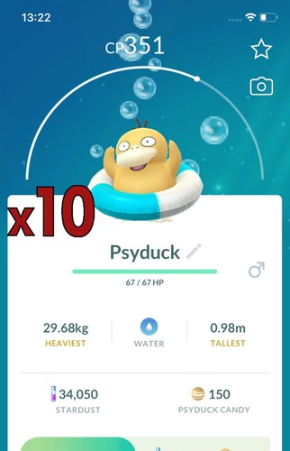 Pacchetto 10x psyduck anello - pacchetto,