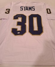 Maglia Notre Dame personalizzata firmata/autografata certificata Frank Stams (JSA COA)