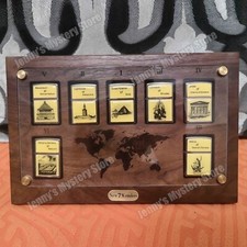 Vetrina collezione 7 slot America noce nero per accendini Zippo