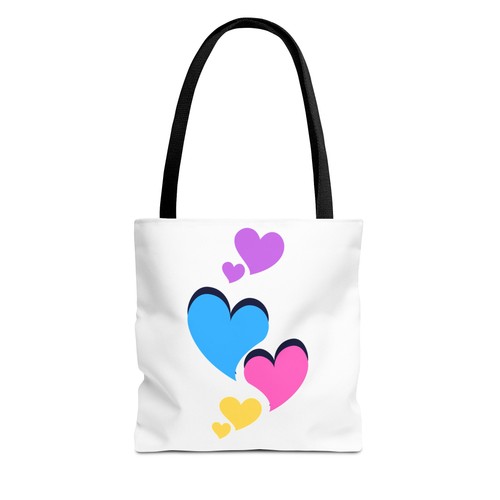 Rainbow heart cascade tote - heart, bag