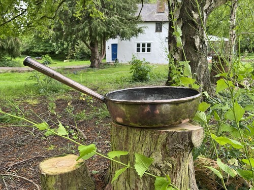 Antique copper frying - copper, pan