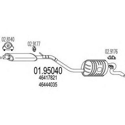 Marmitta posteriore per - posteriore, fiat