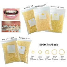 5000 Pezzi Elastici in Gomma per Ortodonzia Dentale Elastici Tutori in Lattice 3,5/4,5/6,5 OZ