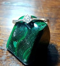 Anello- Solitario-Argento- Zaffiro Bianco Vintage