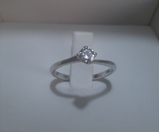 ANELLO SOLITARIO CON DIAMANTE Ct. 0,15 IN ORO BIANCO 750/000 18KT
