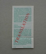 ROLEX Guarantee Warranty