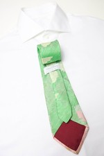 Cravatta WALT DISNEY Da Uomo Taglia Unica Verde A Motivo Punta In Seta Pura