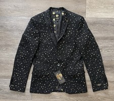 Giacca smoking nera a pois