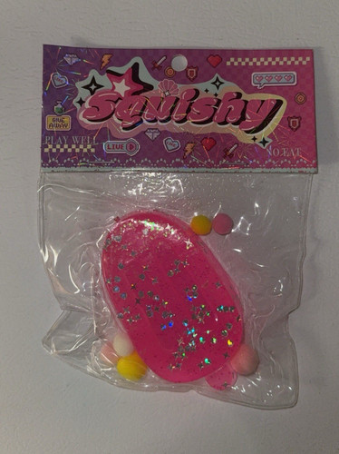 Gel rosa glitter squishy - glitter,