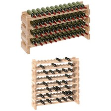 HOMCOM Portabottiglie Vini in Legno a 4/8 Ripiani per 48/96 Bottiglie