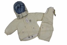 Giacca da bambina neve sci snowboard Cacao completo bianco più salopette 