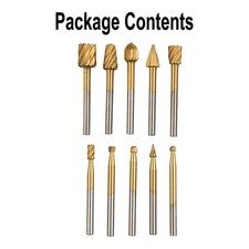 Set 10 pezzi HSS Router Smerigliatrice Bit Burr Set per Incisione Legno Rotante Strumento Semplice
