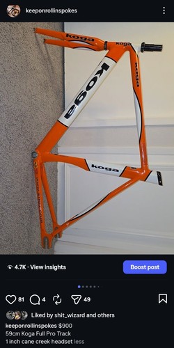 Telaio bici pista koga full - bici,