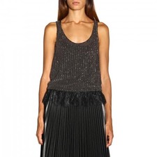 Top TWINSET con perline e orlo in pizzo - Taglia M (migliore per S)