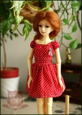 Abito vestito rosso pois con - abito,