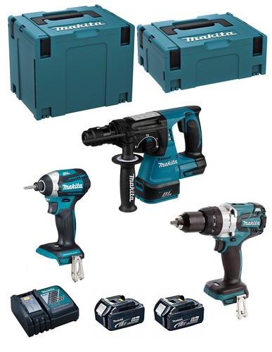 Makita kit mk308rtj dhr243 - makita, +