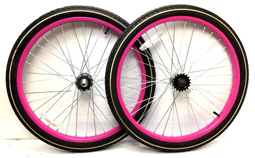 Set ruote rosa - , bicicletta