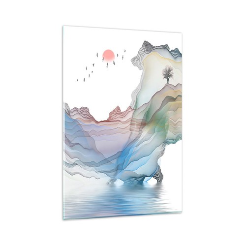 Quadro vetro 80x120cm onde - su,