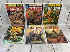 Lotto riviste Savage Tales #6-11 Ka-Zar Marvel 1974-75 FN/VF Shanna Brak