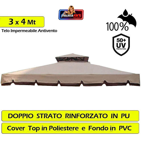 Telo copertura gazebo 3x4 - gazebo,