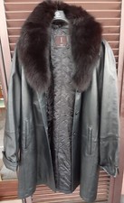 GIACCONE DONNA VERA PELLE CONBIPEL COLLO PELLICCIA USATO POCHISSIMO TG. 50 - 52