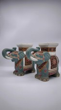 82691 Coppia di alzatine a forma di elefante in ceramica