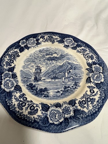 Vintage blue porcelain - porcelain, plate