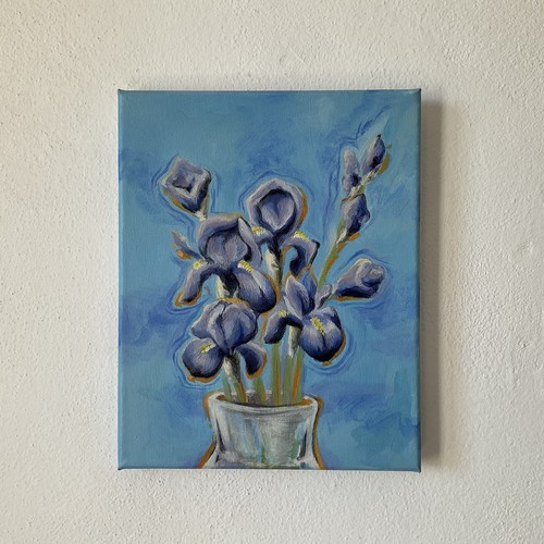 Dipinto tela iris - dipinto, blu