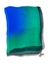 Sciarpa di seta blu e verde