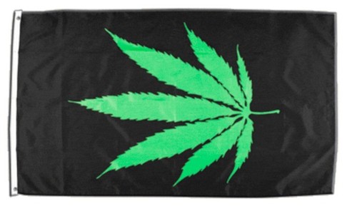 Bandiera cannabis nera - cannabis,