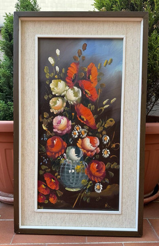 Dipinto olio tela fiori - fiori,
