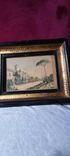 acquerello del gran tour 800 senza firma e cornice dell'epoca