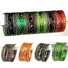 6x 12er Set Bracciale Indiano Rigido Ø6 , 5cm Bollywood Gioiello Churiyan Bangle