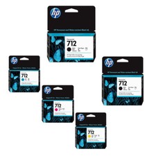 HP 712 ORIGINALI BK C M Y 3ED70A 3ED71A 3ED67A 3ED68A 3ED68A DesignJet Studio