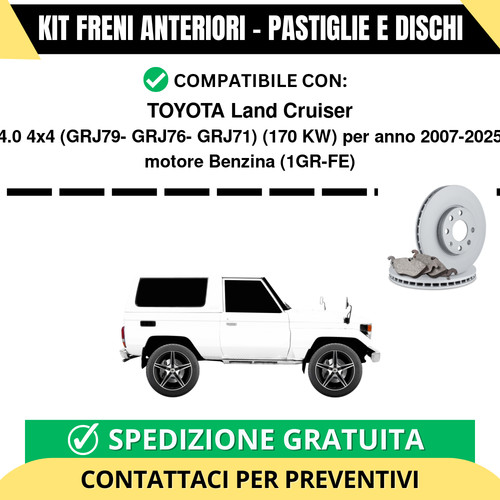Kit freni anteriori toyota - freni,