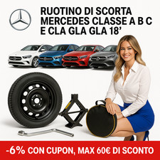 ⭐ Ruotino di Scorta Mercedes Classe A B C E CLA GLA 18” + Kit Cric Chiave Sacca