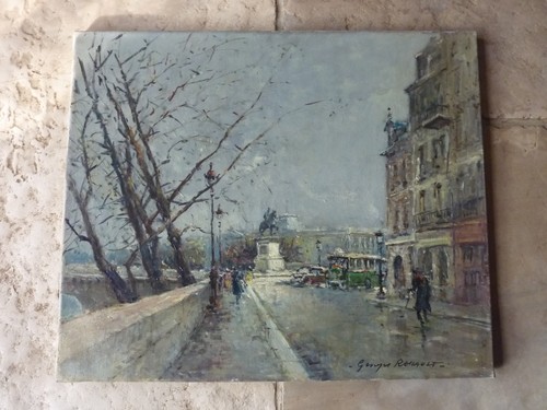 Huile sur toile quai - sur, des