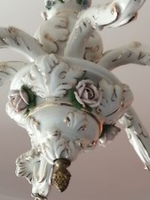 lampadario Antico Di Porcellana Di Capodimonte