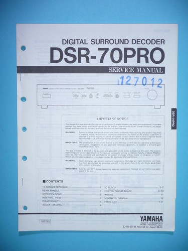 Manuale servizio per yamaha - di,