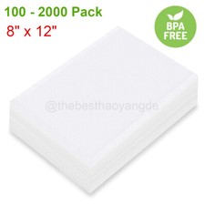 100-2000 Quart 8"x12" Sacchetto Sigillante Sottovuoto Goffrato Salva Alimenti Confezione Conservazione 4Mil