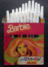 BARBIE - MATTEL scatola pennarelli vintage - anni 70/80 - 24 colorelli