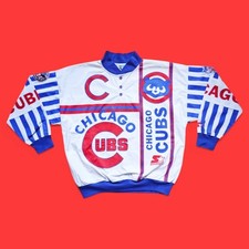 Chicago Cubs 80s 90s Starter 1/4 Button Vintage Jacket Size XL MLB